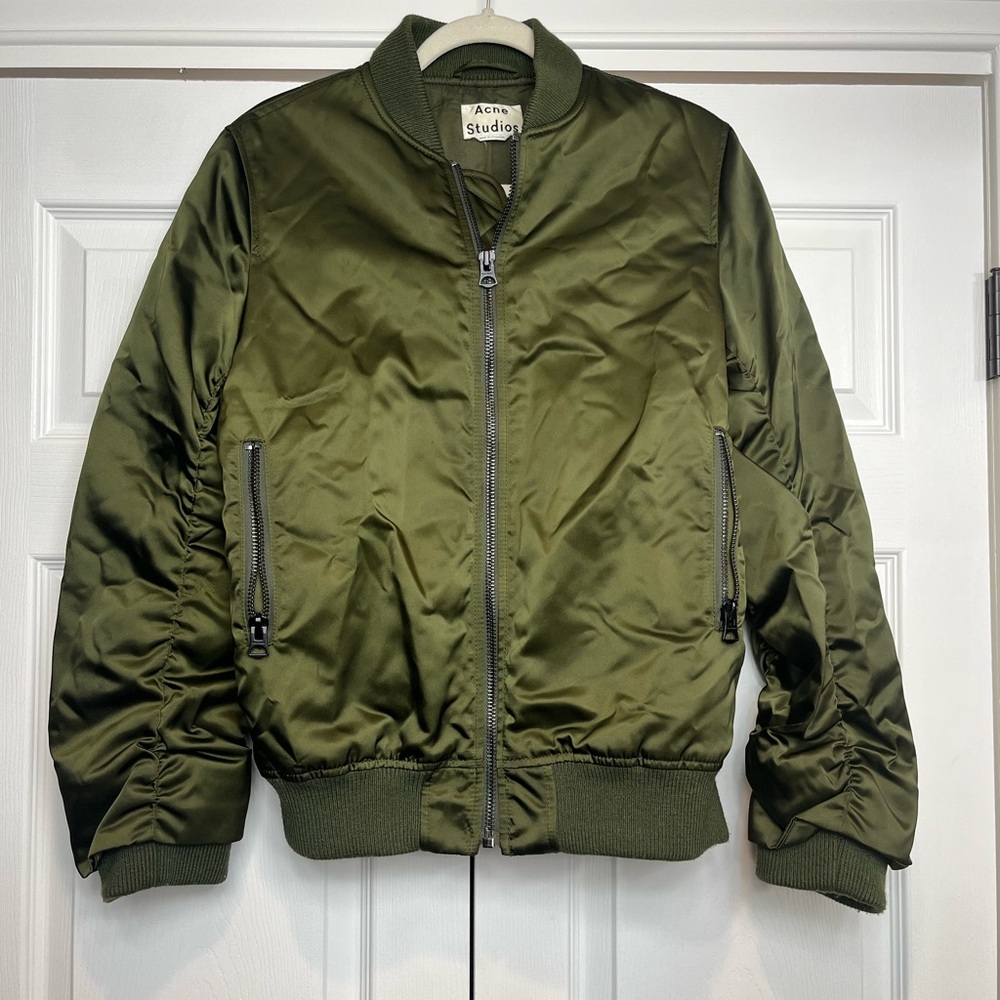 Acne Studios Olive Green Bomber Jacket